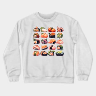 Cute Sushi Anime Food Pixel Art Crewneck Sweatshirt